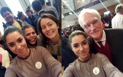 Lisa auf Selfies mit Katarina Barley MdB und Lothar Binding MdB